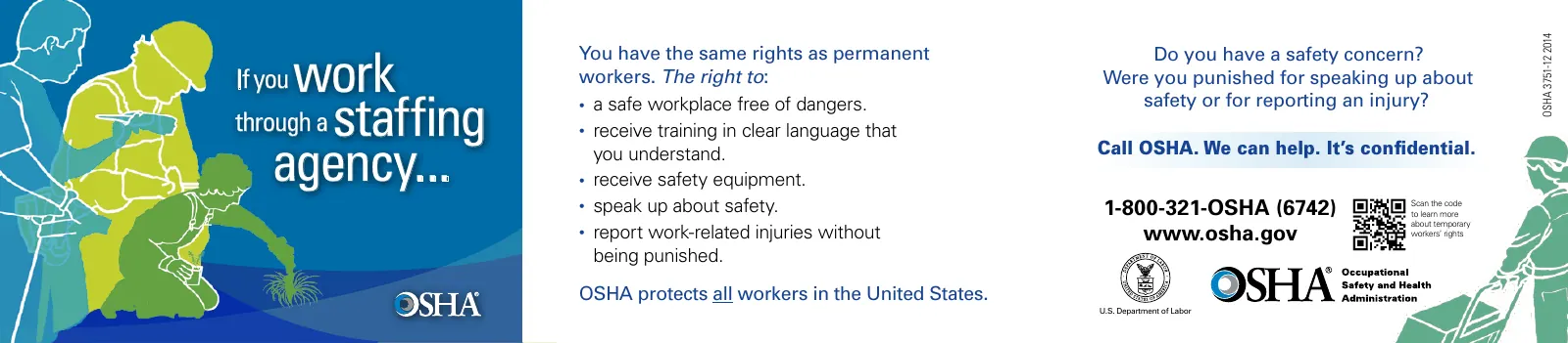 Temporary Workers' Rights Pamphlet (OSHA 3751), page 1: Do you have a safety concern?