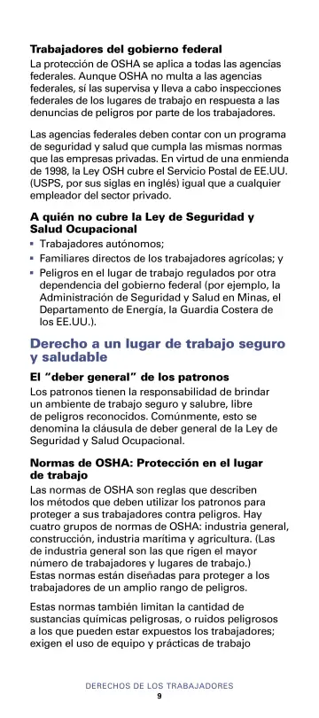 Page 11: Derecho a un lugar de trabajo seguro y saludable