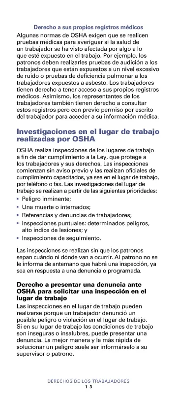Page 15: Investigaciones en el lugar de trabajo realizadas por OSHA
