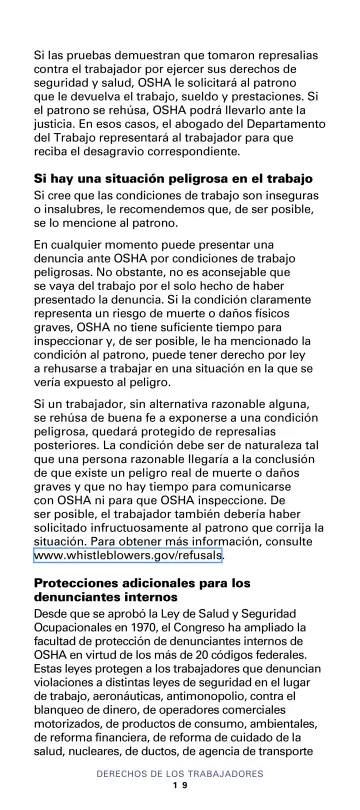 Page 21: Si las pruebas demuestran que tomaron represalias contra el trabajador por ejercer sus…