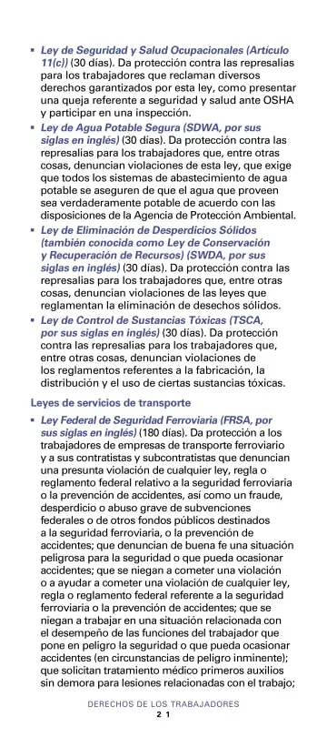 Page 23: Ley de Seguridad y Salud Ocupacionales (Artículo 11(c)) (30 días). …