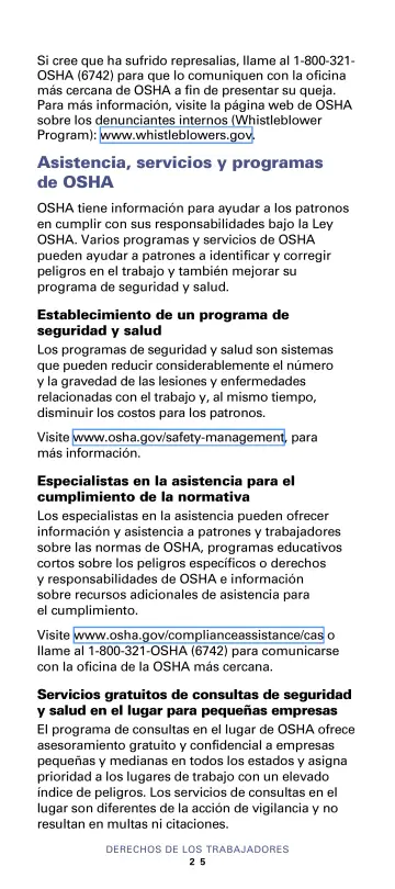 Page 27: Asistencia, servicios y programas de OSHA