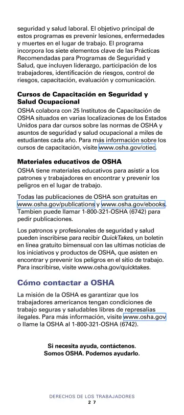 Page 29: seguridad y salud laboral. El objetivo principal de estos programas es prevenir lesiones…