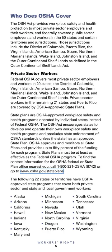 Page 7: Who Does OSHA Cover