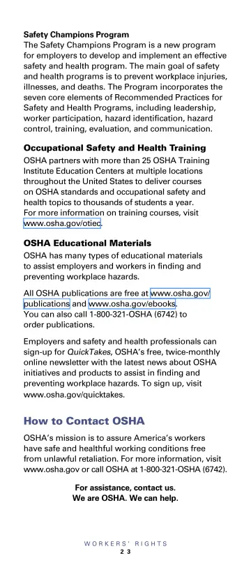 Page 25: Safety Champions Program