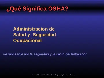Slide 2: ¿Qué Significa OSHA?