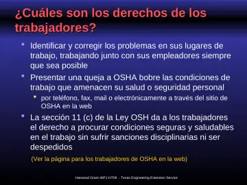 Slide 9: ¿Cuáles son los derechos de los trabajadores?