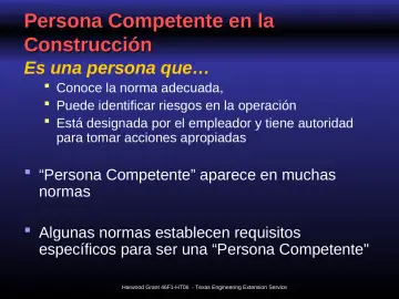 Slide 14: Persona Competente en la Construcción