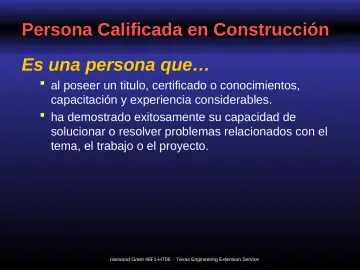 Slide 15: Persona Calificada en Construcción