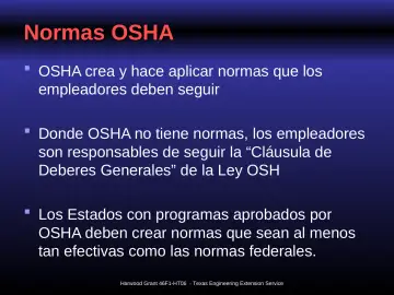 Slide 16: Normas OSHA