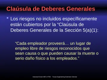 Slide 20: Claúsula de Deberes Generales