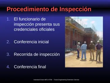 Slide 22: Procedimiento de Inspección