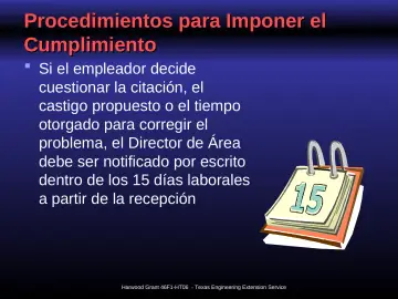 Slide 29: Procedimientos para Imponer el Cumplimiento