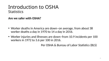 Slide 6: Introduction to OSHA