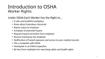 Slide 8: Introduction to OSHA