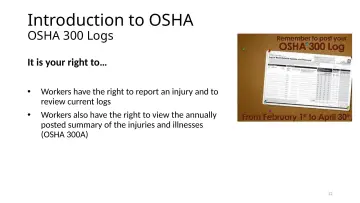 Slide 12: Introduction to OSHA