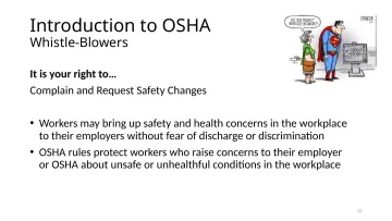 Slide 13: Introduction to OSHA