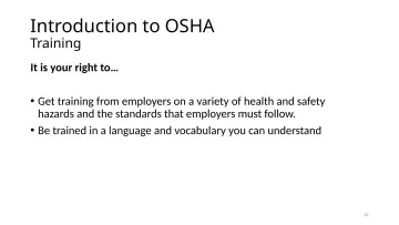 Slide 14: Introduction to OSHA