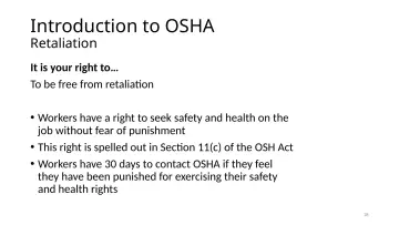 Slide 18: Introduction to OSHA
