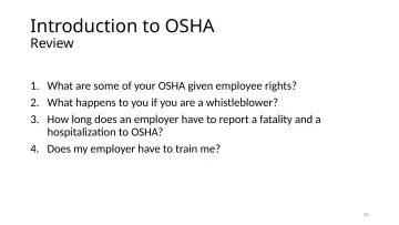 Slide 26: Introduction to OSHA