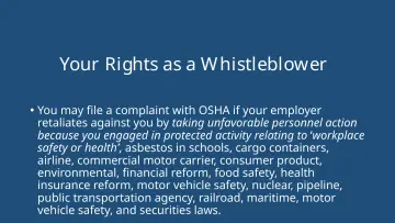 Slide 3: Your Rights as a W histleblower