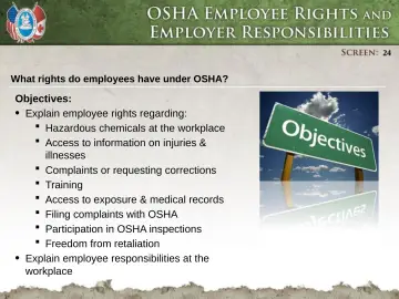 Slide 24: What rights do employees have under OSHA?