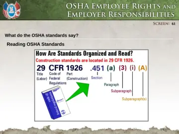 Slide 61: What do the OSHA standards say?