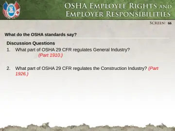 Slide 66: What do the OSHA standards say?