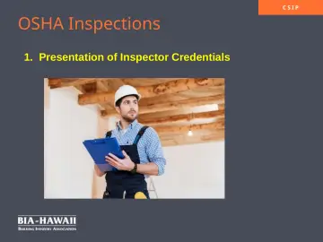 Slide 10: OSHA Inspections