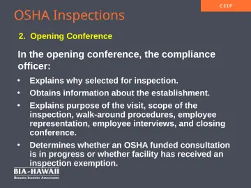 Slide 11: OSHA Inspections