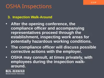 Slide 12: OSHA Inspections