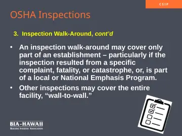 Slide 13: OSHA Inspections