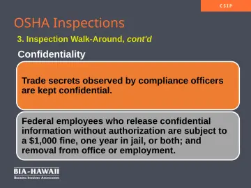 Slide 14: OSHA Inspections
