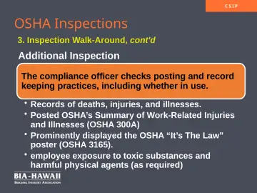 Slide 15: OSHA Inspections
