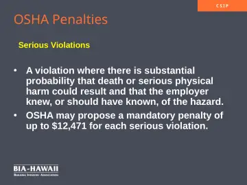 Slide 22: OSHA Penalties