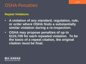 Slide 25: OSHA Penalties