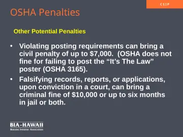 Slide 27: OSHA Penalties
