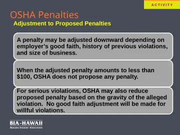 Slide 30: OSHA Penalties