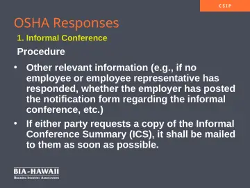 Slide 36: OSHA Responses