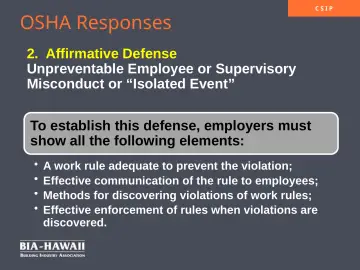 Slide 38: OSHA Responses