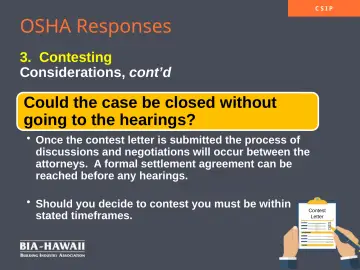 Slide 42: OSHA Responses