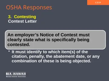 Slide 43: OSHA Responses