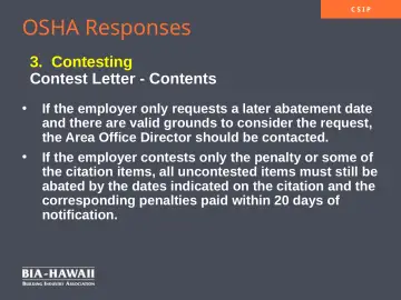Slide 44: OSHA Responses