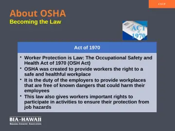 Slide 6: About OSHA