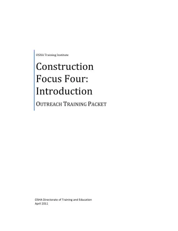 Page 5: Construction Focus Four: Introduction