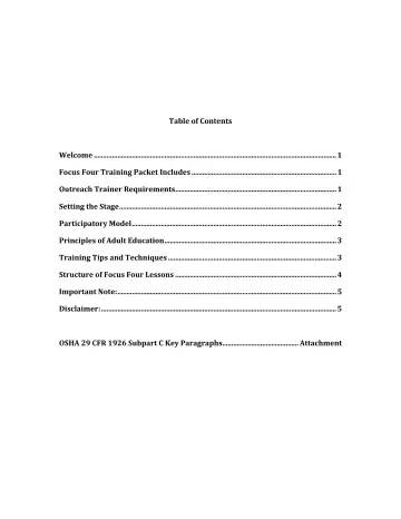 Page 6: Table of Contents