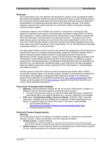 Page 7: Construction Focus Four Module Introduction