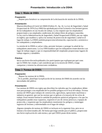 Page 5: Tema 1: Misión de OSHA
