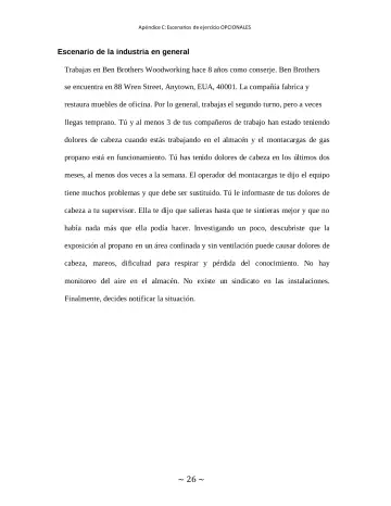 Page 26: Apéndice C: Escenarios de ejercicio OPCIONALES