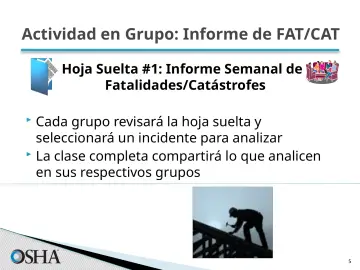 Slide 5: Actividad en Grupo: Informe de FAT/CAT